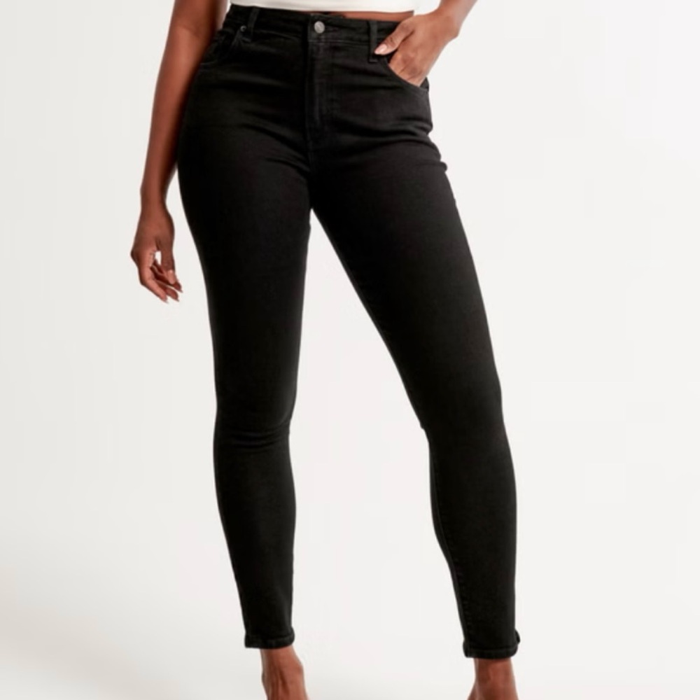 Abercrombie super skinny ankle high rise black jeans size 22 long